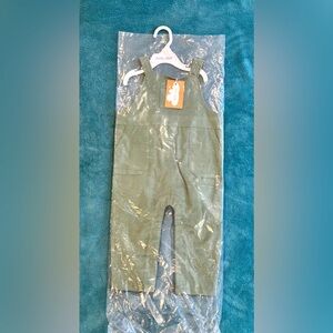 Angel Dear Sage Green Corduroy Overall Baby Jumper Snaps 12m-18m NWT BRAND NEW
